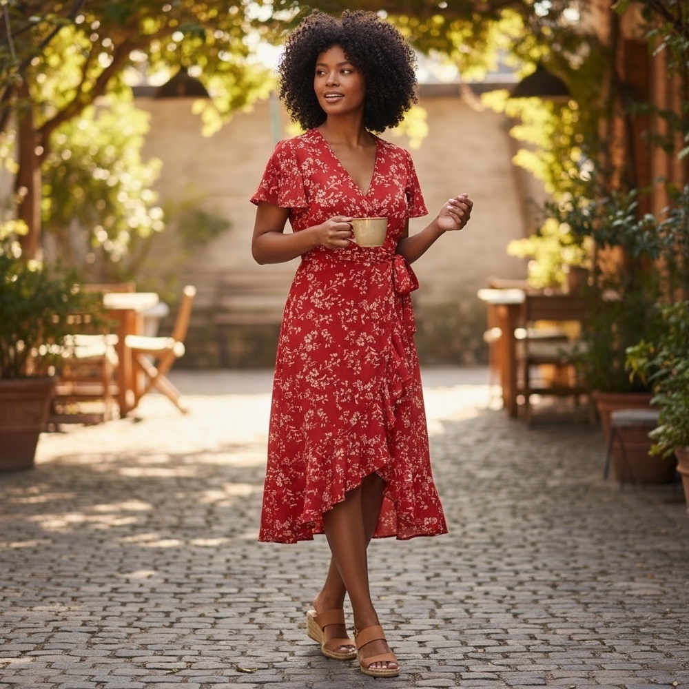 Women’s Summer V-Neck Wrap Style Dress